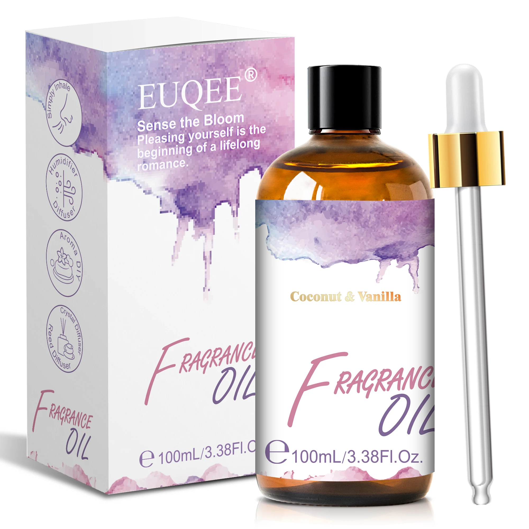 

100ml Coconut & Vanilla Fragrance Oil for Humidifier Diffuser White Musk Bubble Gum Black Orchid Essential Oil for Candle Making