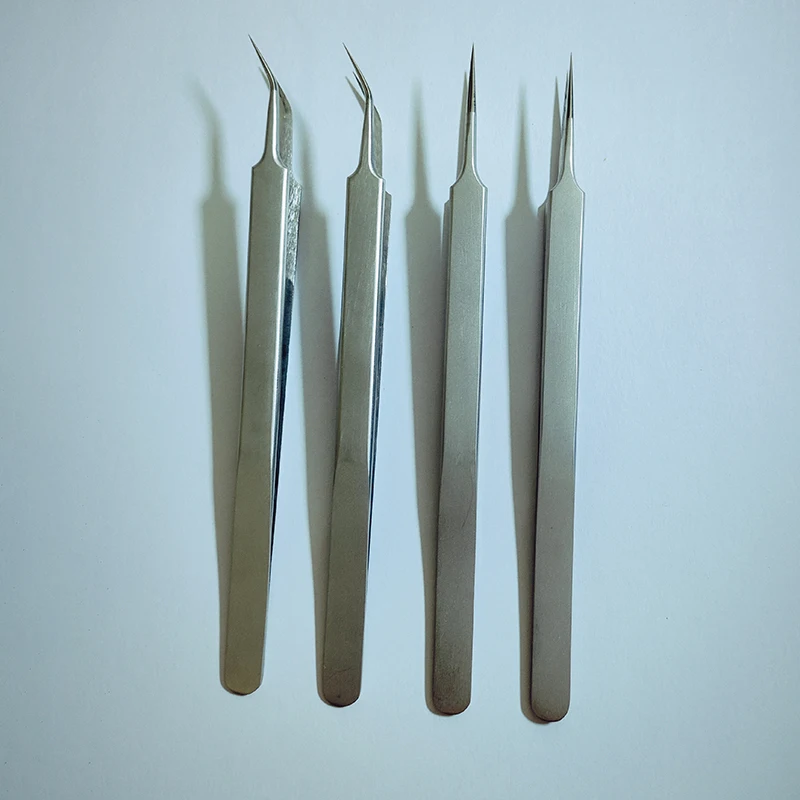 160mm Long Ultra Precision Stainless Steel Tweezers Industry Straight Curved Electronic Pointed Tweezers for Phone Repair