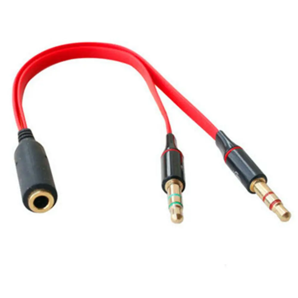 To Laptop PC Earphone Micphone Y Splitter Audio Cable Adapter 3.5 mm