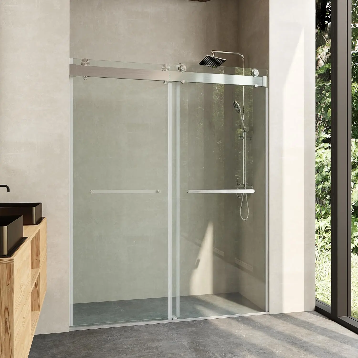 Frameless Soft Close Shower Door, 61