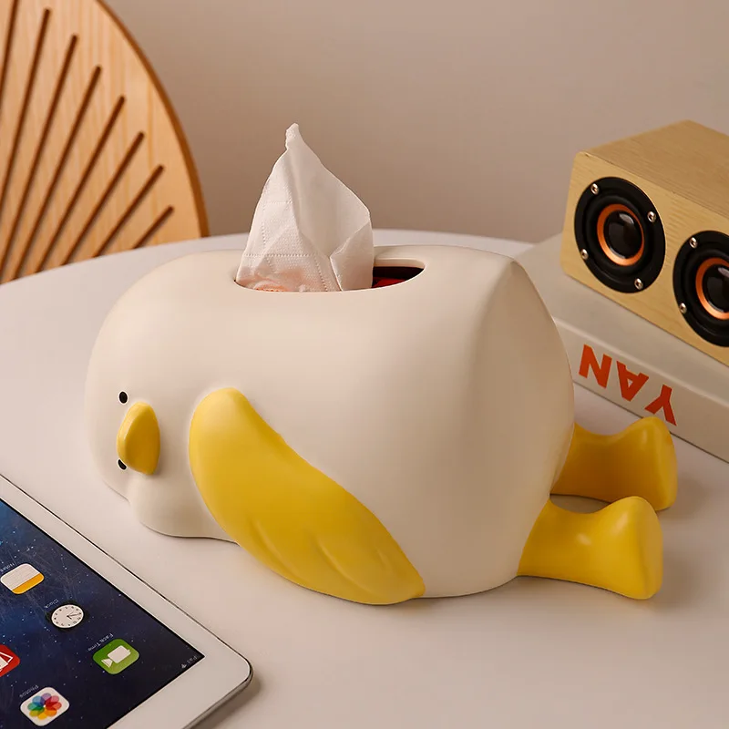 Lying Duck Ceramic Tissue Box Cream Style Living Room Home Desktop Napkin Paper Extraction Box living room decoration