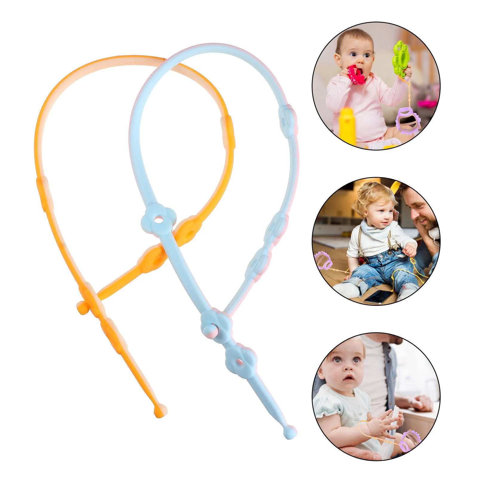 

2 Pcs Anti-drop Rope Baby Pacifier Leash Straps Bag Hanging Clip Soother Feeding Bottle