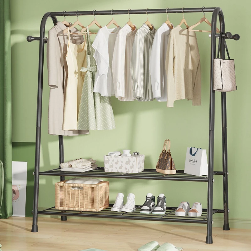 Stand Hangers for Clothes Bedroom Nordic Hanger Wardrobe System Standing Coat Rack Hook Shelf Storage Headboards Organizer