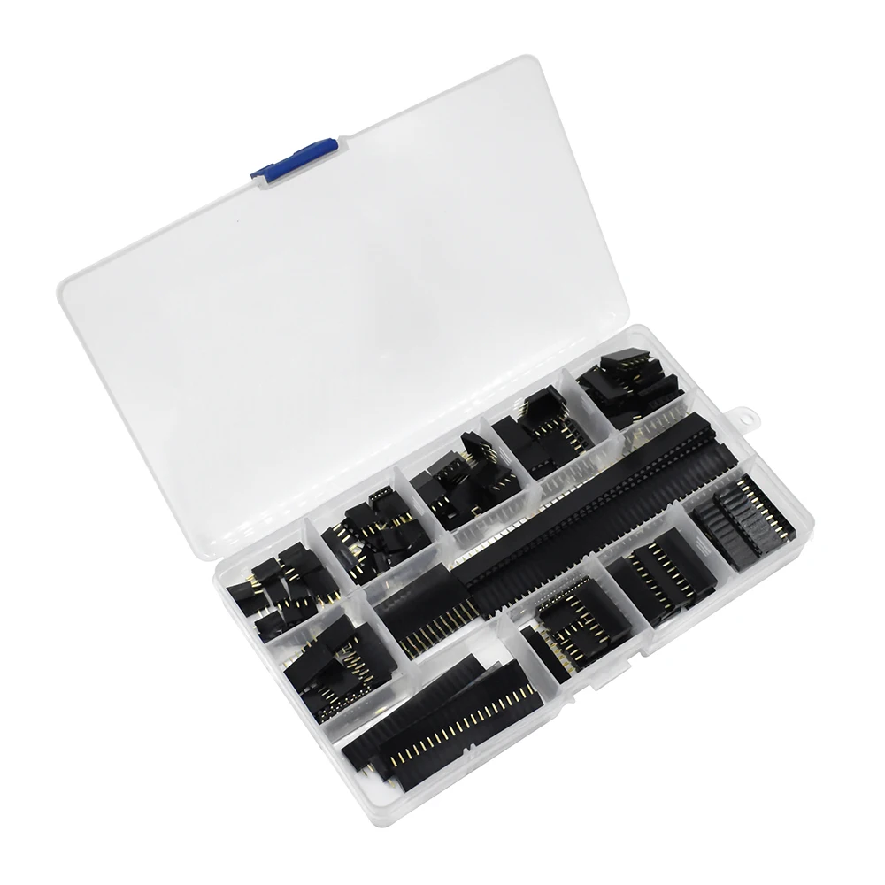 155pcs/box 2.54mm single row pin socket Female Header connector 2/3/4/5/6/7/8/9/10/12/20/40pin PCB board combination Kit