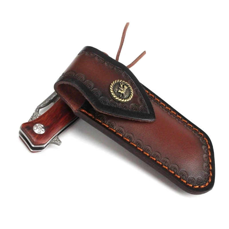 Fashion Leather Knife Covers Folding Knife Pouches Leather Sheath Tool Small Folding Knife Sheath For Pocket Knife