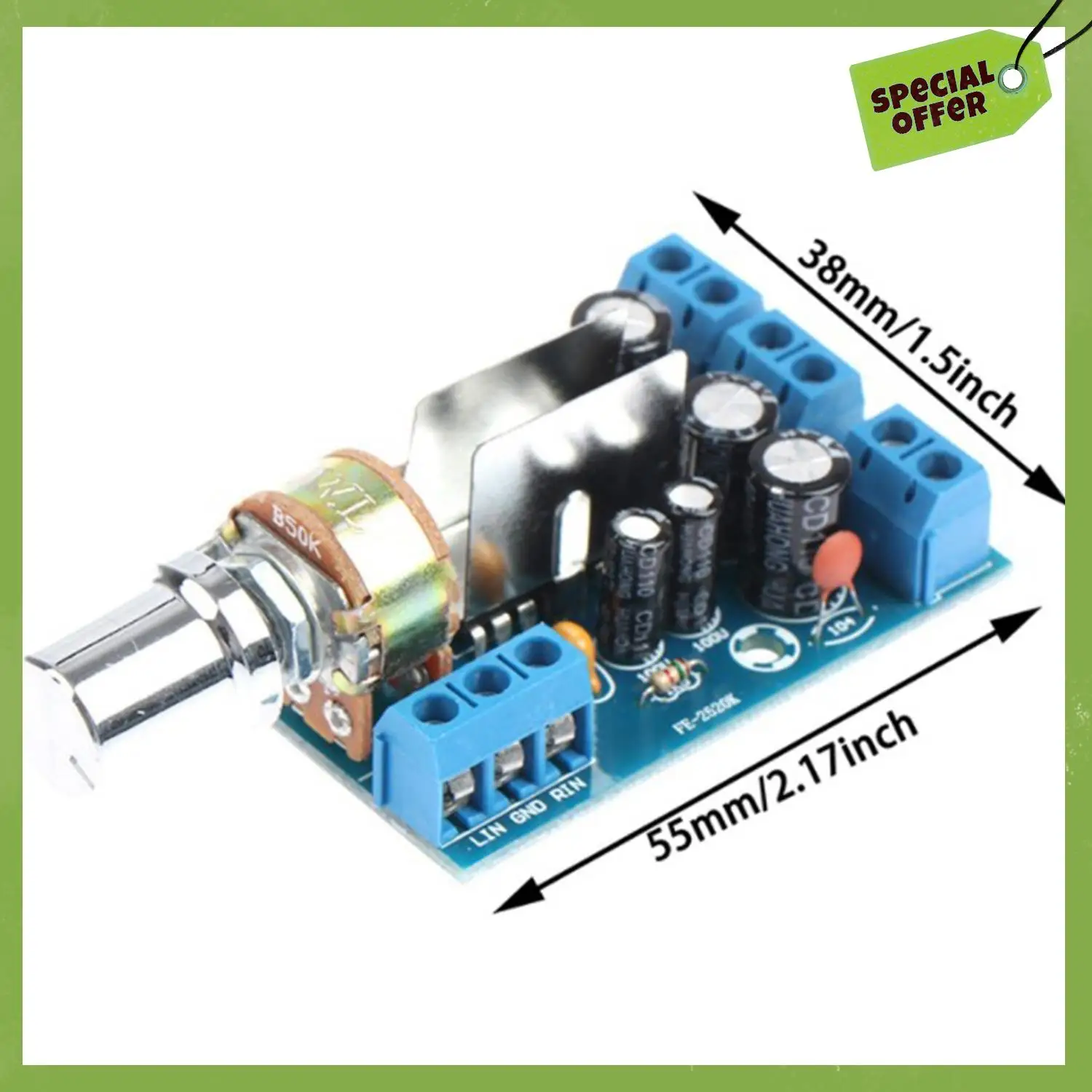 

Leading-TEA2025B Power Amplifier Audio Board 2.0 Channrl Mini Amplifier Stereo AMP 3Wx2 Home Sound Theatre