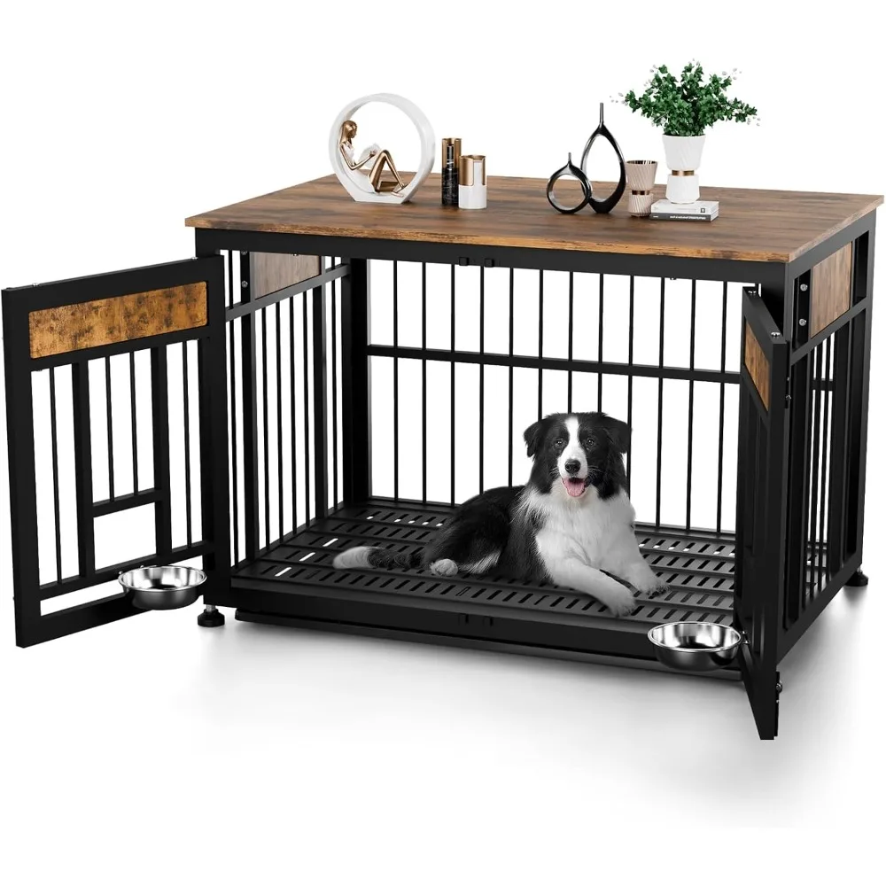 

Heavy Duty Dog Crate Furniture for Large Dogs, Decorative Pet House End Table, 42inch Large Wooden Cage Kennel Furniture Indoor