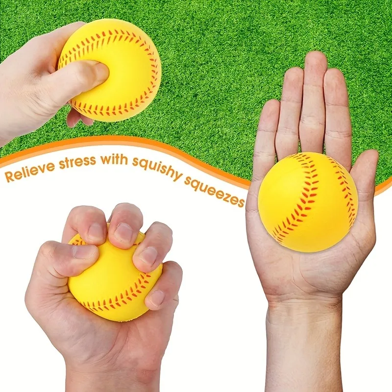 6pcs/set PU Foam Baseball & Softball Training Practice Balls for Students - Safe Lightweight Soft Toss Balls Holiday Gifts