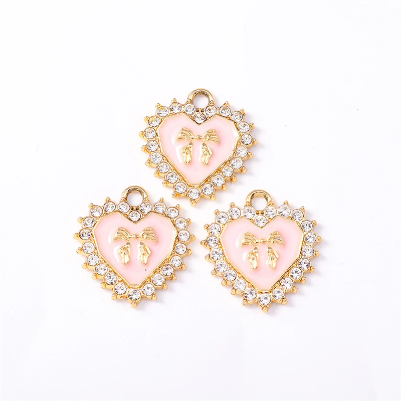 Duarte 20 Teile/los Nette Kristall Bowknot Herz Charms Anhänger für Schmuck Machen Tropfen Ohrringe Halsketten Armbänder DIY Handwerk Geschenk – Detail 4