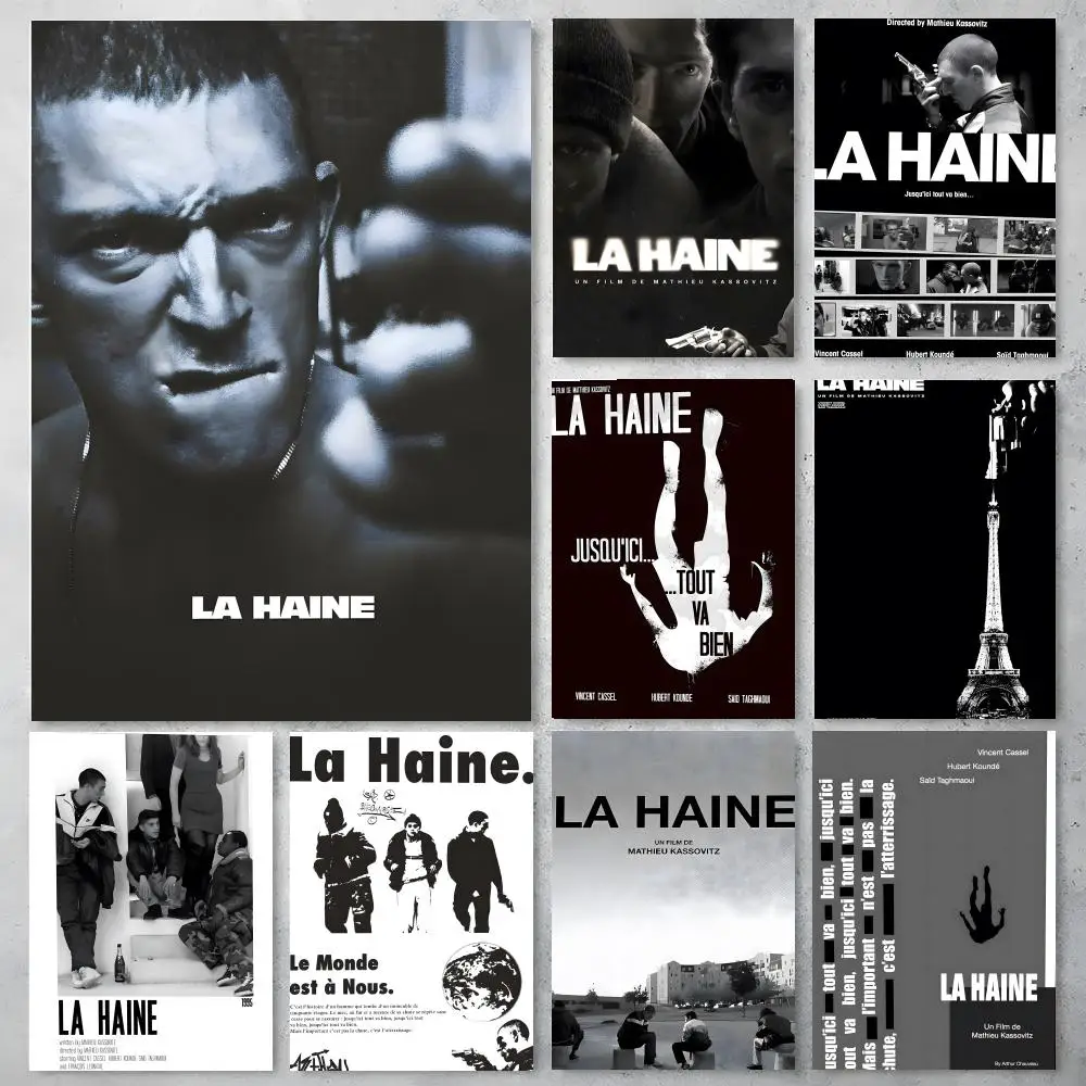 La Haine 1995 Movies Prints The Hate  Poster Self-adhesive Art Waterproof Paper Sticker Coffee House Bar Room Wall Decor