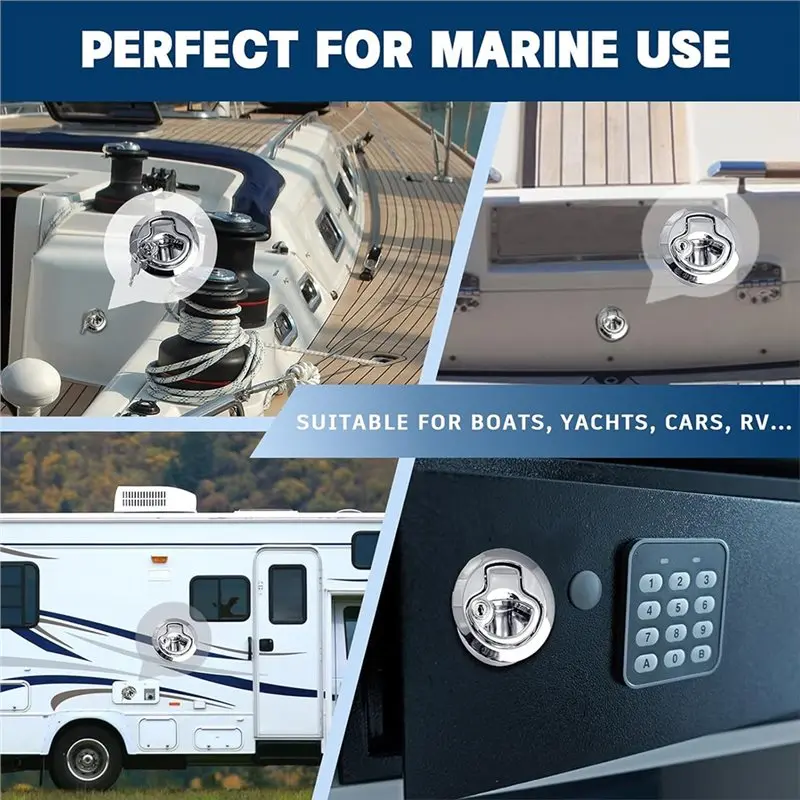 A98M 2 Pack - Rustproof Flush Mount For Boats, Rvs & Cabinets Boat Hatch Latches
