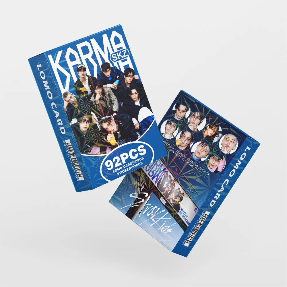 60 + 32 stks/set Verdwaalde Kinderen kleine kaart album Karma perifere fotokaart SKZOO sticker LOMO collectie kaart postkaart gift