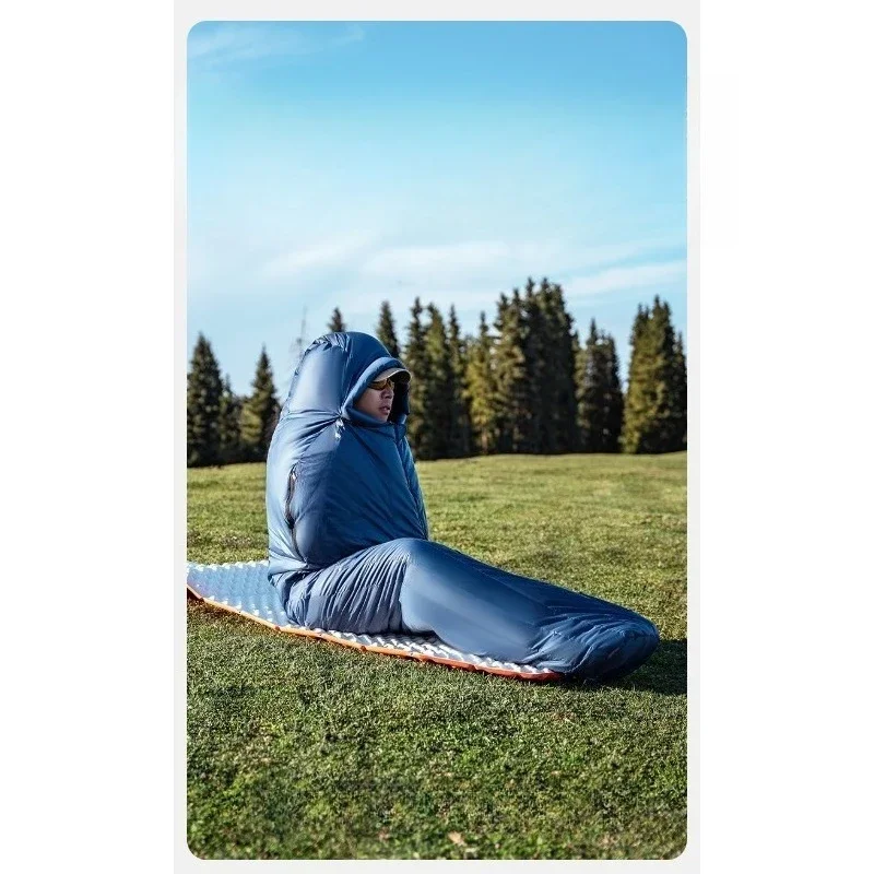 Goose down sleeping bag, outdoor camping adult thickened cold-proof down sleeping bag ultra-light and portable