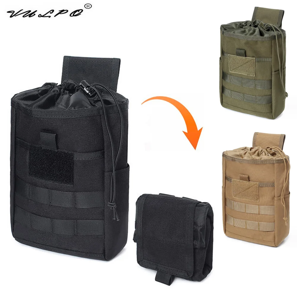 VULPO Tactical Molle Magazine Dump Pouch Folding Ammo Drop Pouch Recycling Bag Hunting Airsoft Functional Sundry Bag