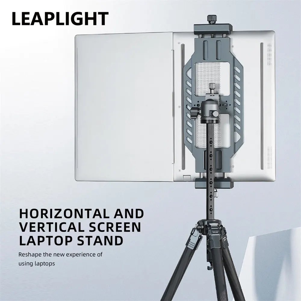 LEAPLIGHT Aluminum Laptop Holder LargeClamp Clip for Iphone macbook Huawei, Xiaomi, Notebooks Adjustable Clip w 1/4 Tripod Mount