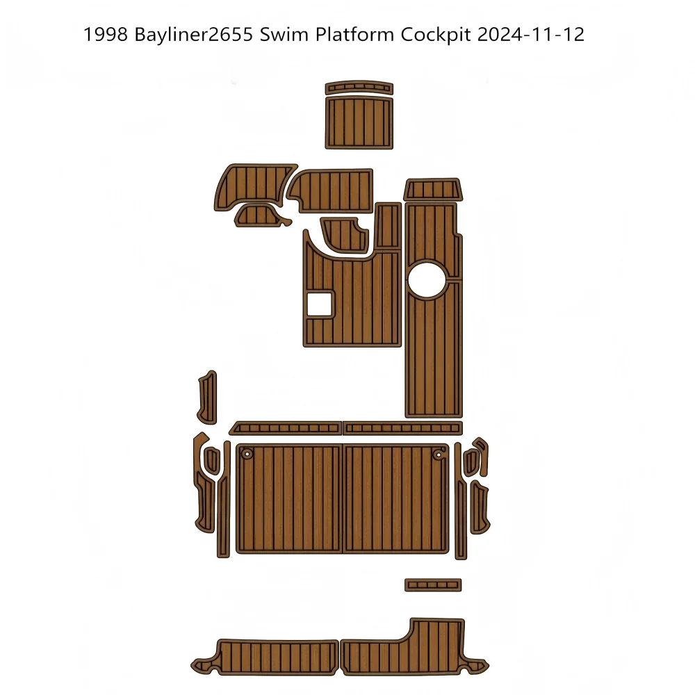 

1998 Bayliner 2655 Платформа для плавания, кокпита, лодка, пена EVA, искусственный тиковый коврик для палубы, напольный коврик SeaDek, стиль Gatorstep, самоклеящийся dn9f6nd