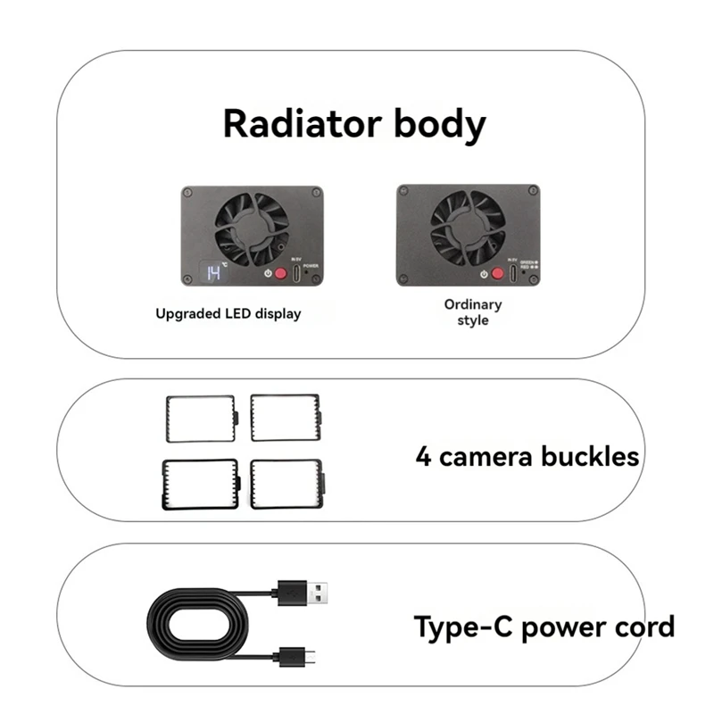 Camera Cooling System Quiet Camera Radiator Heat Sink For Canon Sony FUJIFILM ZV-E10 A7M4 R5 R7 R6 XT4