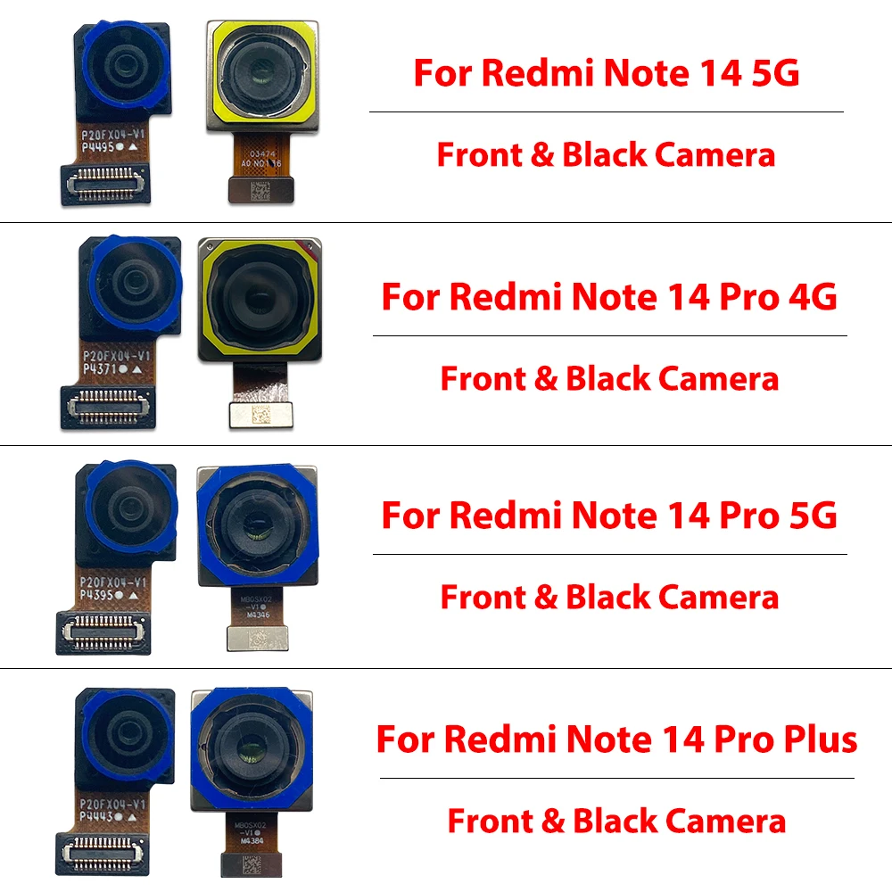 Tested NEW Back Rear Camera Module Flex Cable + Front Facing Camera Replacement For Redmi Note 14 Pro Plus 14 Pro 5G 14 4G