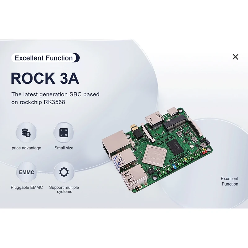 ROCK3 Model A Card Computer SBC Module With Wireless Wifi Module A1 Based On RK3568 Cortex-A55 2GB RAM Design