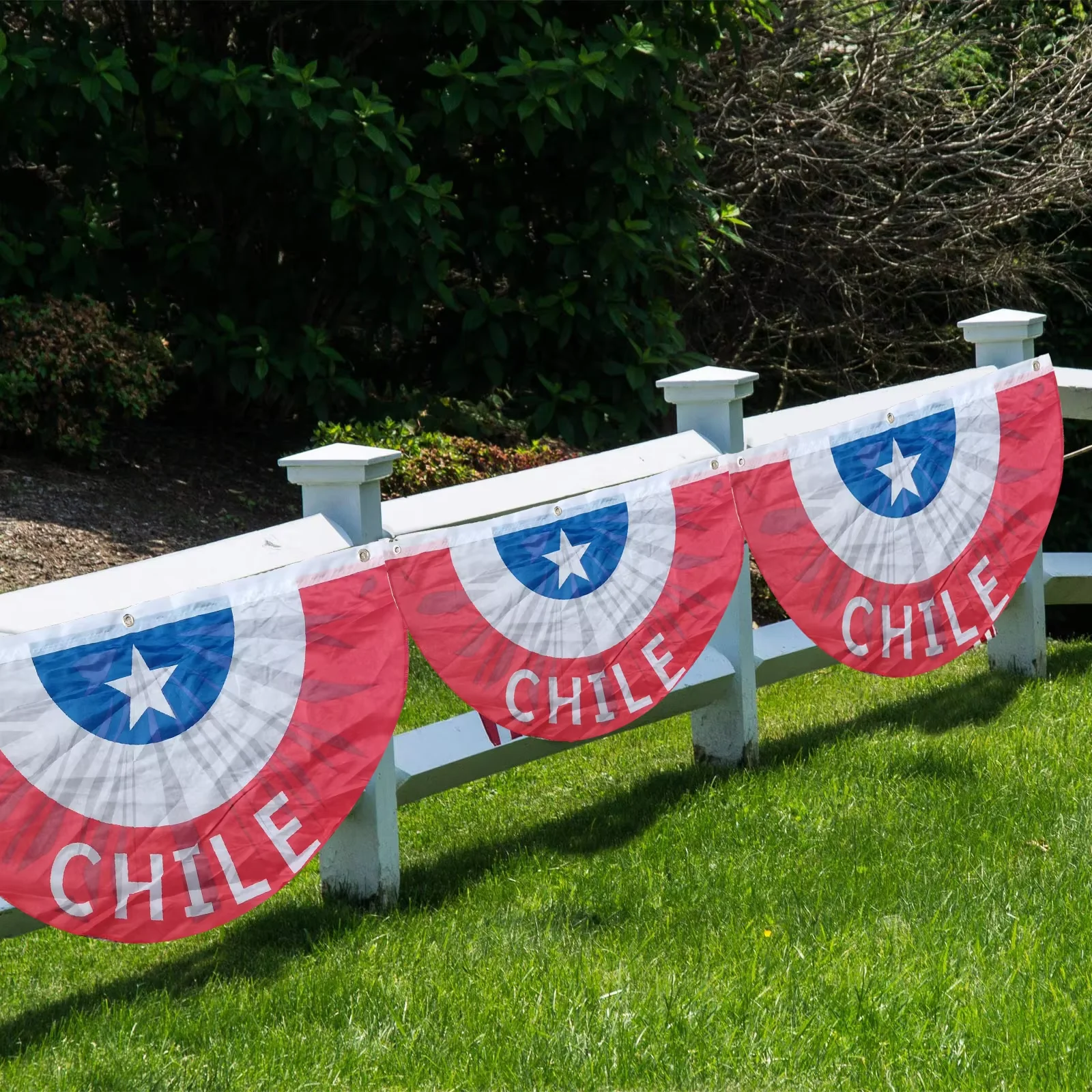 Directly Delivery 100% Polyester Half Circle Fans Chile Flags