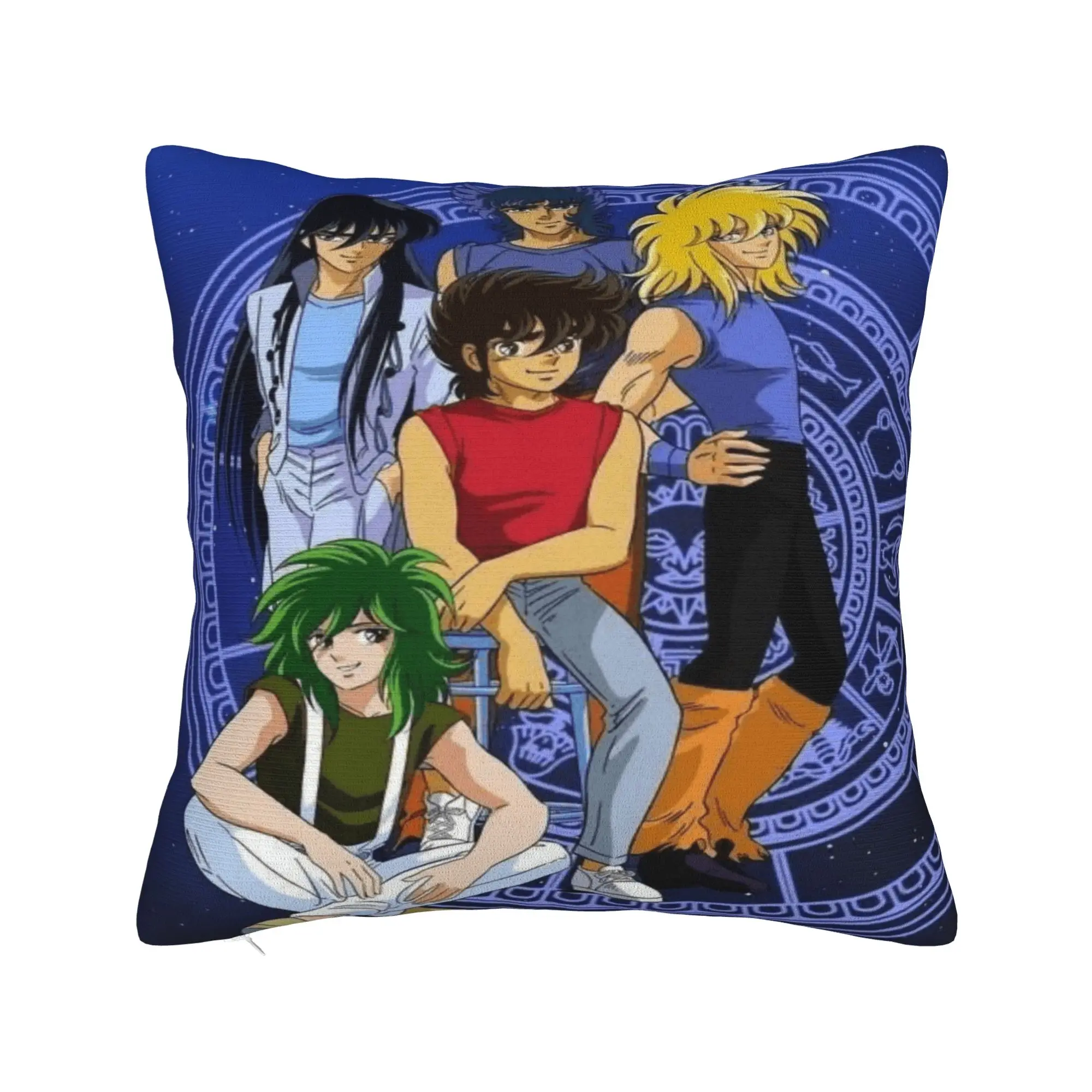 The Knights Pillowcases Saint Seiya Retro Trendy Pillow Case For Sofa Home Decor Graphic Pillow Cover