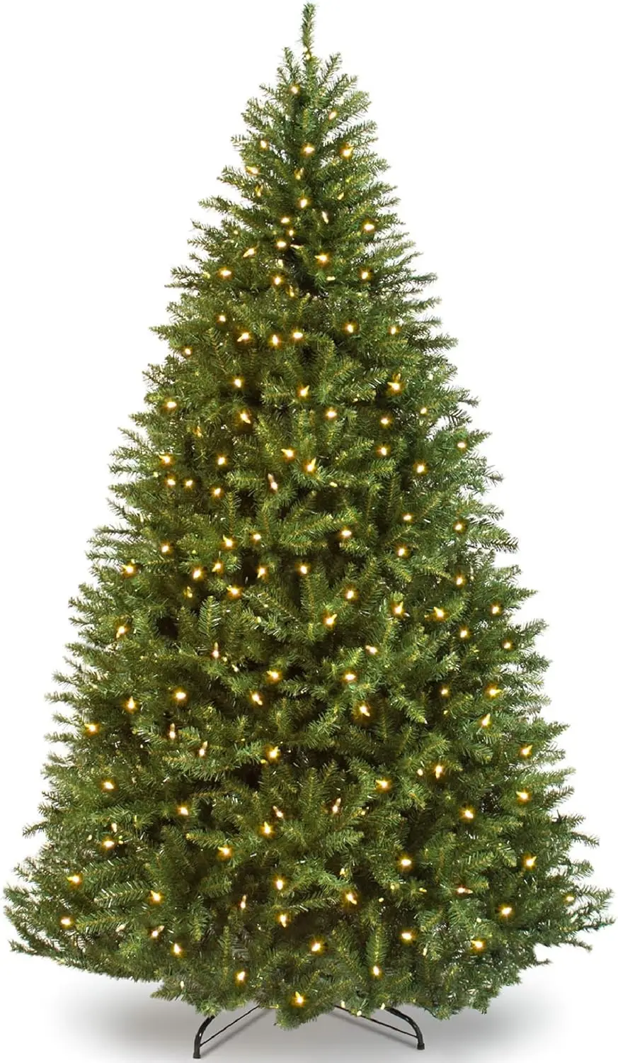 Douglas Fir Christmas Tree, 9Ft Pre-Lit Artificial Full Fir Lighted Holiday Decoration W/Warm White Lights, Metal Stand