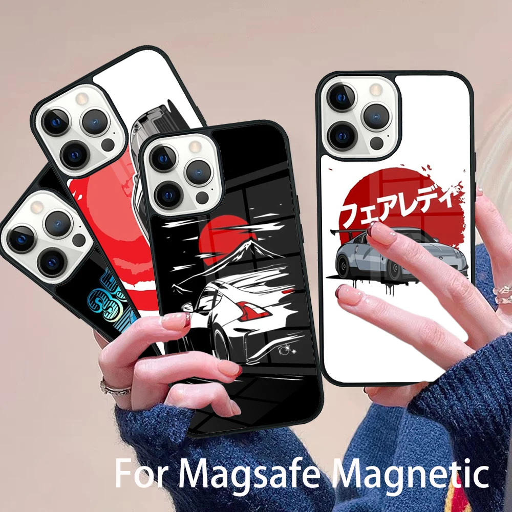 

Cars 350Z Fairlady Phone Case Magesafe Magnetic Wireless Charge Cover For IPhone 16 11 12 13 14 15 Pro Max Plus Mini