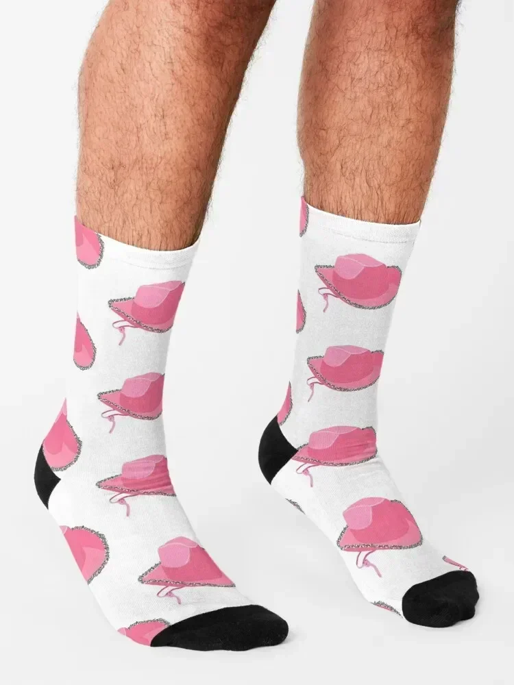 Pink Sparkle Cowboy Hat Socks luxury new in's cotton sports and leisure Mens Socks Women's