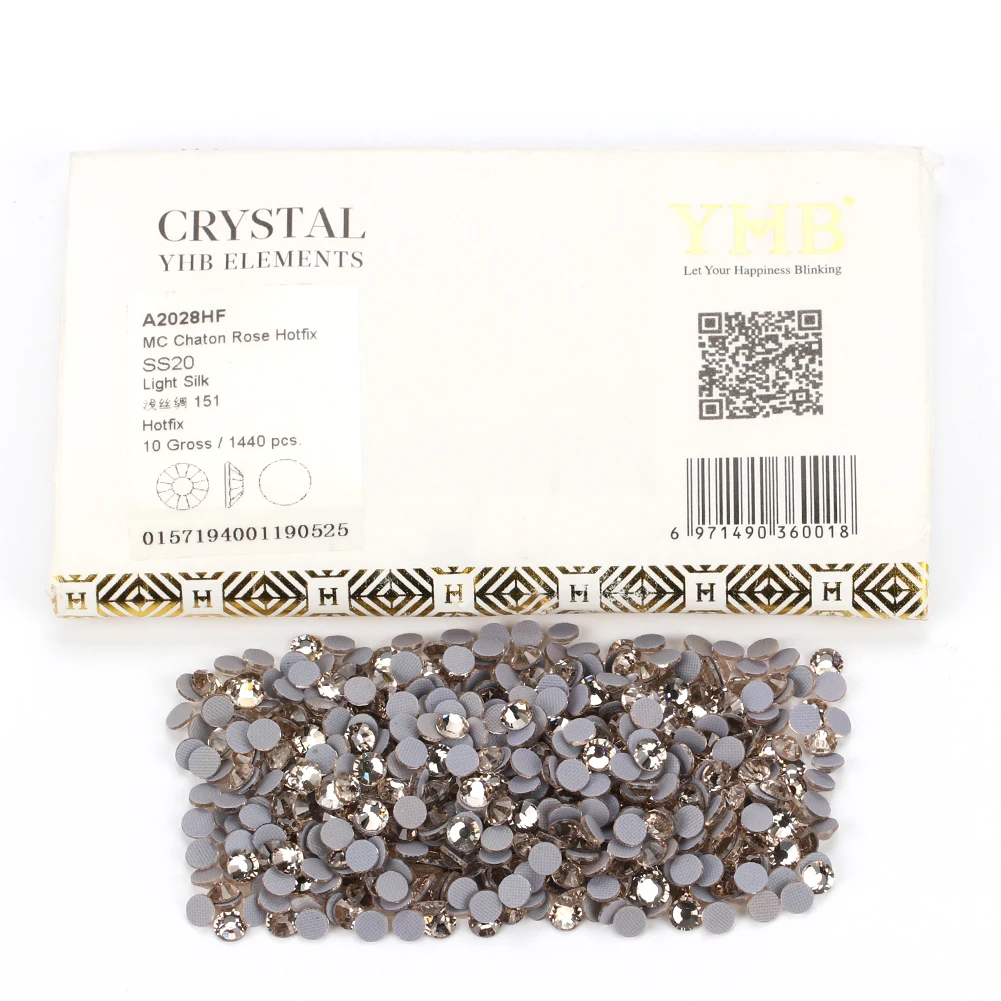 YHB Hohe Qualität Weiße Seide Mocca Flatback Hotfix Strass Für Schuhe Taschen Stoff Bekleidungs Dekoration Diy Schmuck Zubehör – Detail 8