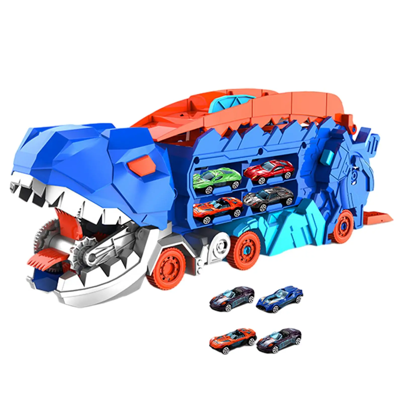 Dinosaur Truck Eating Cars Toy Multi Layer Track Funny Dino Car Vehicles for Preschool Boys Girls Babies Kindergarten Gift Toys