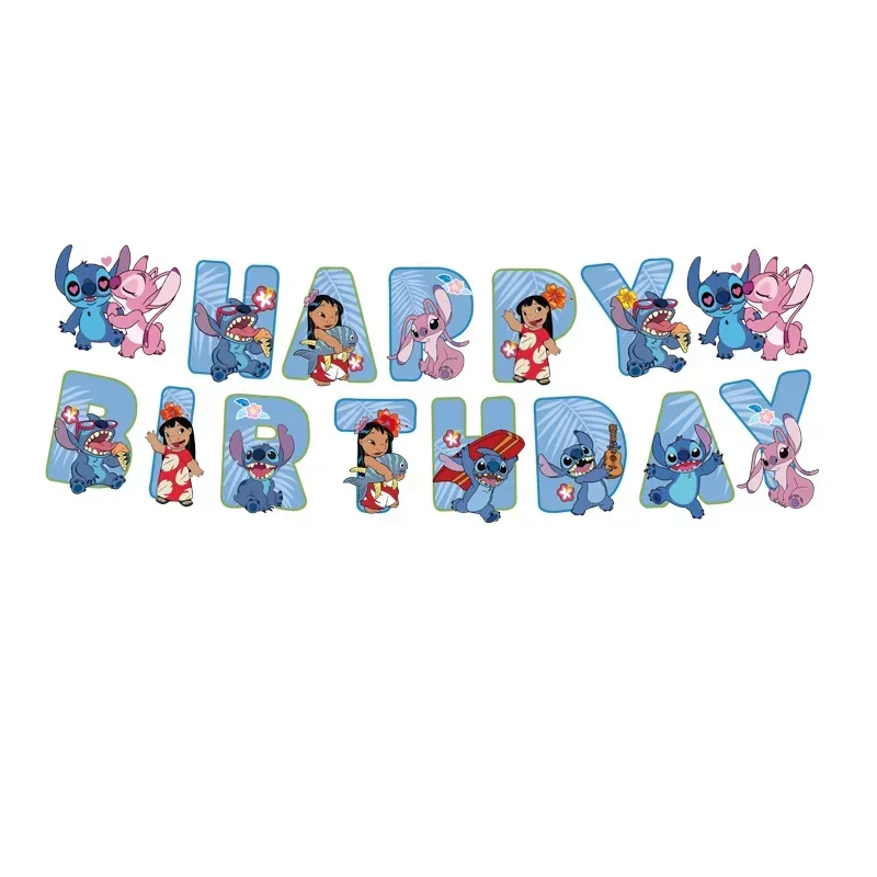 Star Baby Stitch Kraft Cartoon Balloons Kids First 5th Birthday Party Supplies Decorations Candy Box Cake Topper