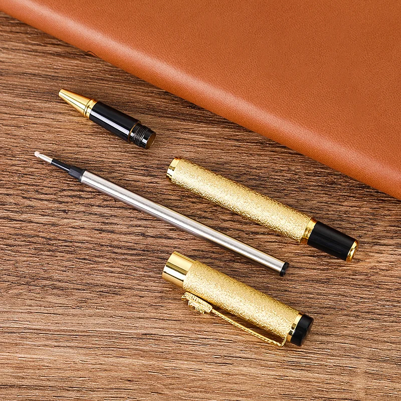 Stylo gel de gravure personnalisé, écriture de texte, papeterie, accessoires de bureau, fournitures scolaires, cadeau d'enseignant de luxe, PRMetal, noir, 2025