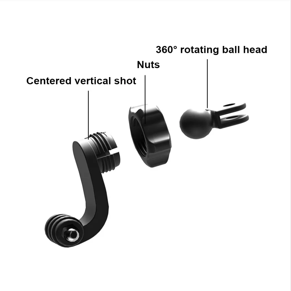 360° For GoPro 11/10/9/8 SJCAM Vertical Bracket Adapter Motorcycle Helmet Action Camera Accessories Chin Mount Holder