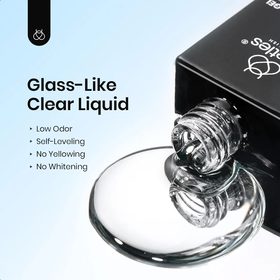 Beetles No Wipe Gel Top Coat e Base Coat Set per Smalto Gel 2 Pezzi 15ml Er Lucido e di Lunga Durata per Soak Off Lampada per Unghie a LED Na