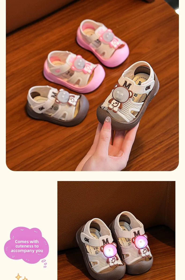 Sommer-Kindersandalen für Mädchen mit LED-Licht, Kleinkind-Laufschuhe, Niedliche Cartoon-Muster Freizeitsandalen für Kinder 2026 – Detail 11