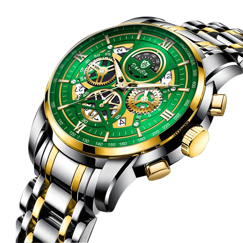 

Мужские часы TINABIN Green Luxury — лучшие продажи, деловой стиль, водонепроницаемые, для мужчин.