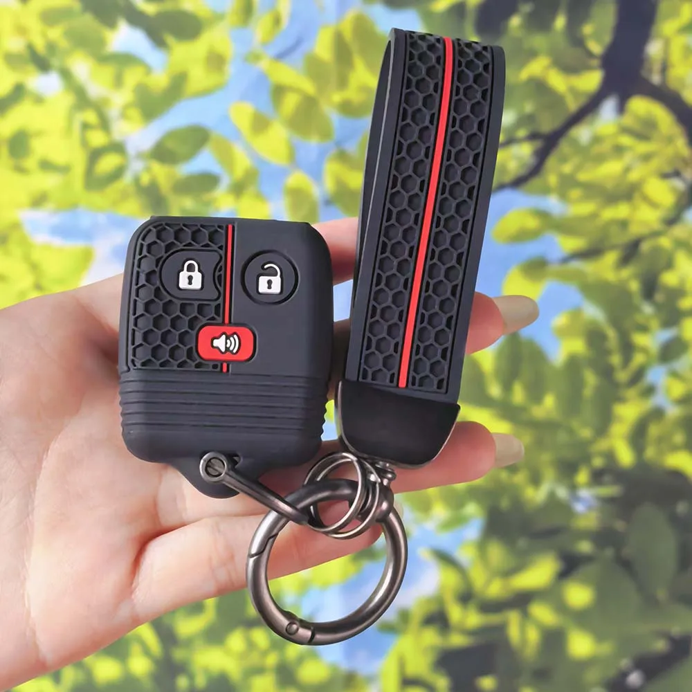 Stylish Hex Grain Remote Key Protector With Keychain For Ford Transit MK6 Connect 2000 2001 2002 2003 2004 2005 2006 Key Case