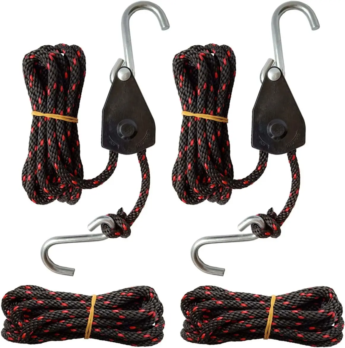 

Heavy Duty Adjustable Ratchet Tie Down Ropes for Kayak Canoe Cargo Roof Rack (2-Pack)