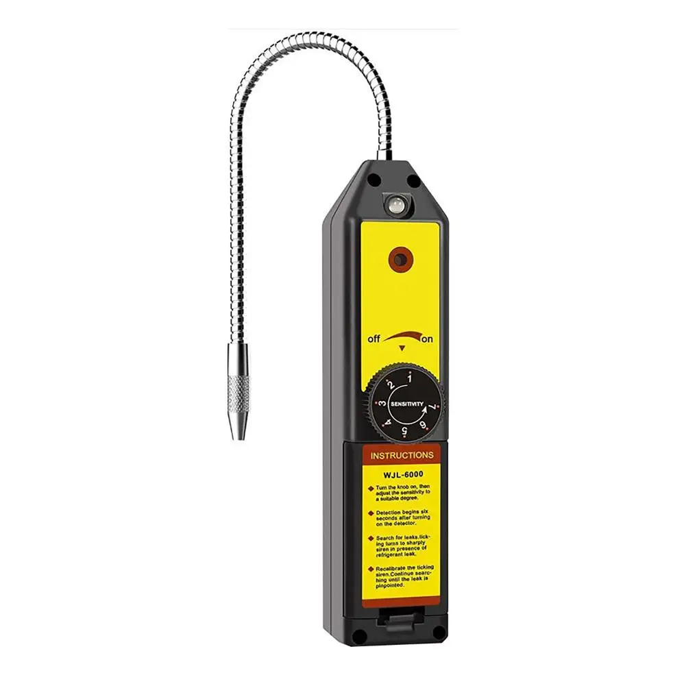 

WJL-6000 Refrigerant Leak Detector LED Instructions Light Freon Sniff Halogen Gas Leak Detector Halogen R12 R11 R500 R503 R22