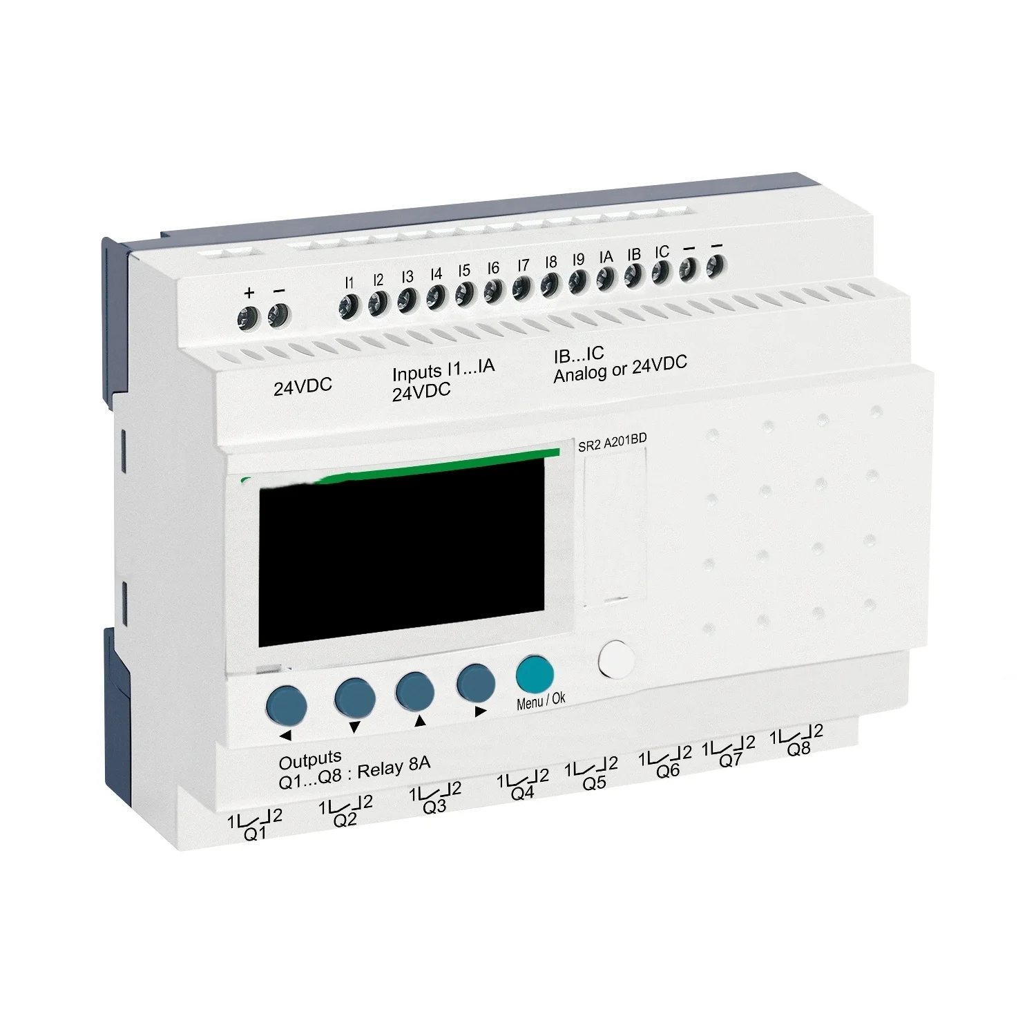 

SR2A201BD compact smart relay Zelio Logic - 20 I O - 24 V DC - no clock - display