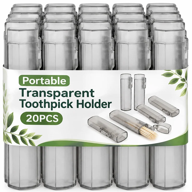 1/20PCS Portable Transparent Toothpick Holder Mini Small Object Storage Box Cotton Swab Case Needle Cases Restaurant Supplies