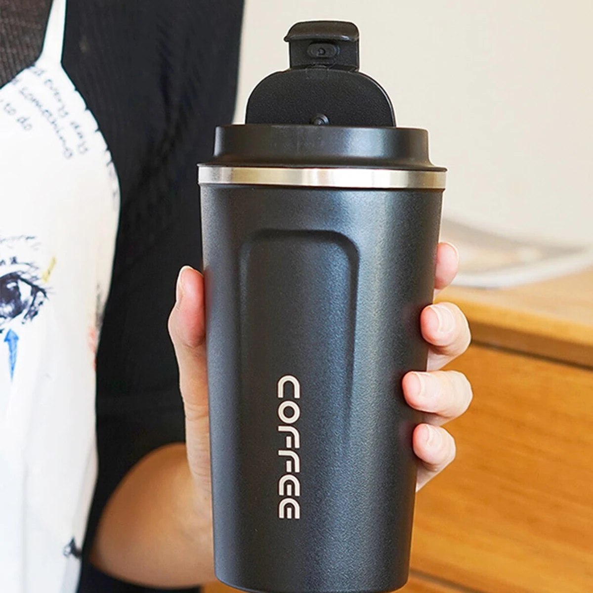 1 قطعة الفولاذ المقاوم للصدأ فنجان القهوة الباردة والساخنة سيارة القدح ترموس تفريغ السفر زجاجة تُرمُس المحمولة ترمس من الفولاذ المقاوم للصدأ زجاجة