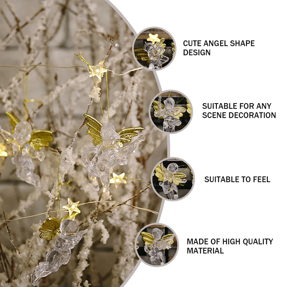 

8Pcs Christmas Pendant Angel Decorations Suitable Any Scene Fine Details with String for Gifts Christmas Pendant