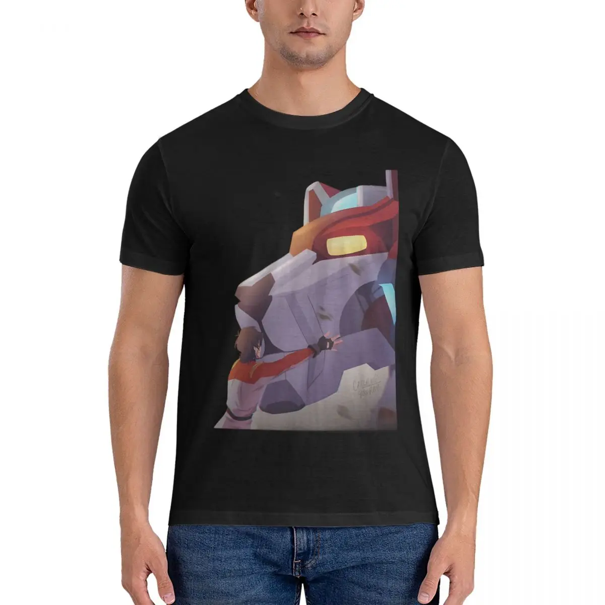 Cool Men T Shirts Voltron legendary defender Awesome Tees Short Sleeve Round Neck T-Shirt Pure Cotton Unique Tops