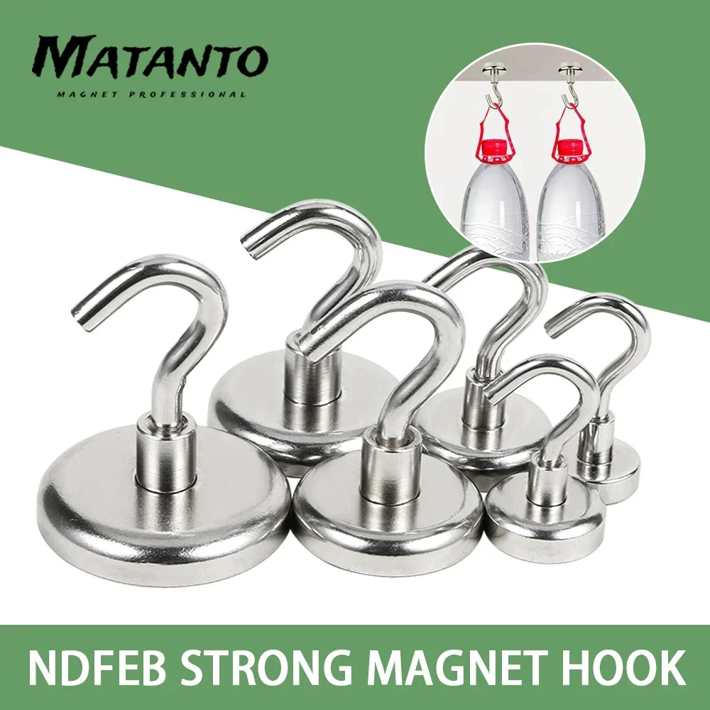 Magnetic Hooks Heavy Duty Strong Magnet Hooks Rust Proof Indoor Outdoor Hanging Kitchen Home Cruise Workplace Office and Garage