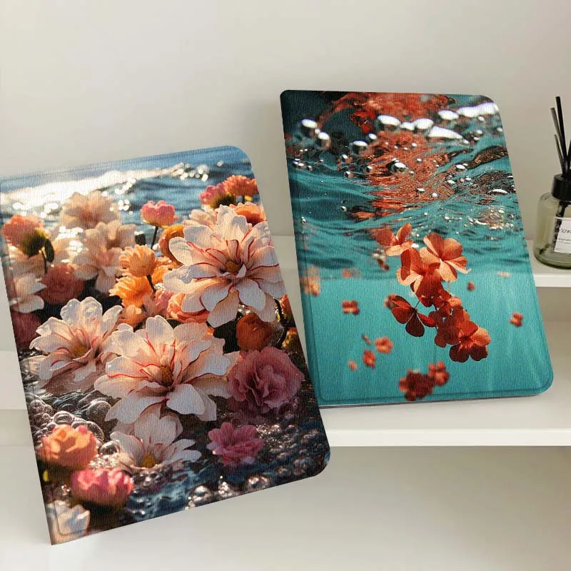 

Pink White Flower Water Tablet Case For Samsung Tab Galaxy S6 S11 A A7 A8 A9 A11 10.1 10.4 10.5 Plus Lite Gift