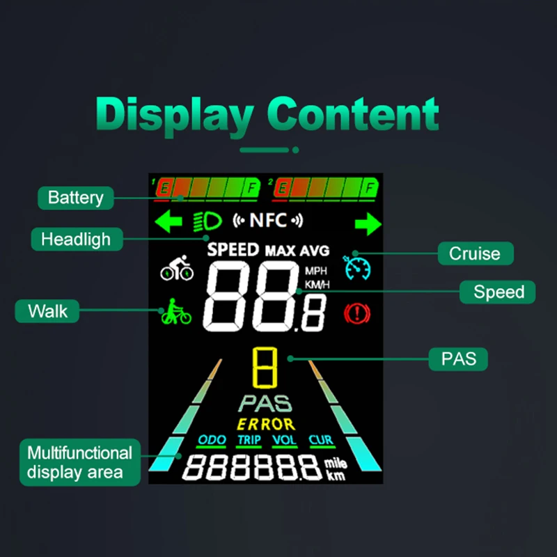 

F3【UART2】оборот на NFC EBike, ЖК-дисплей, велосипедный спидометр для экрана Fatbike, аксессуары для велосипедного компьютера, скутера