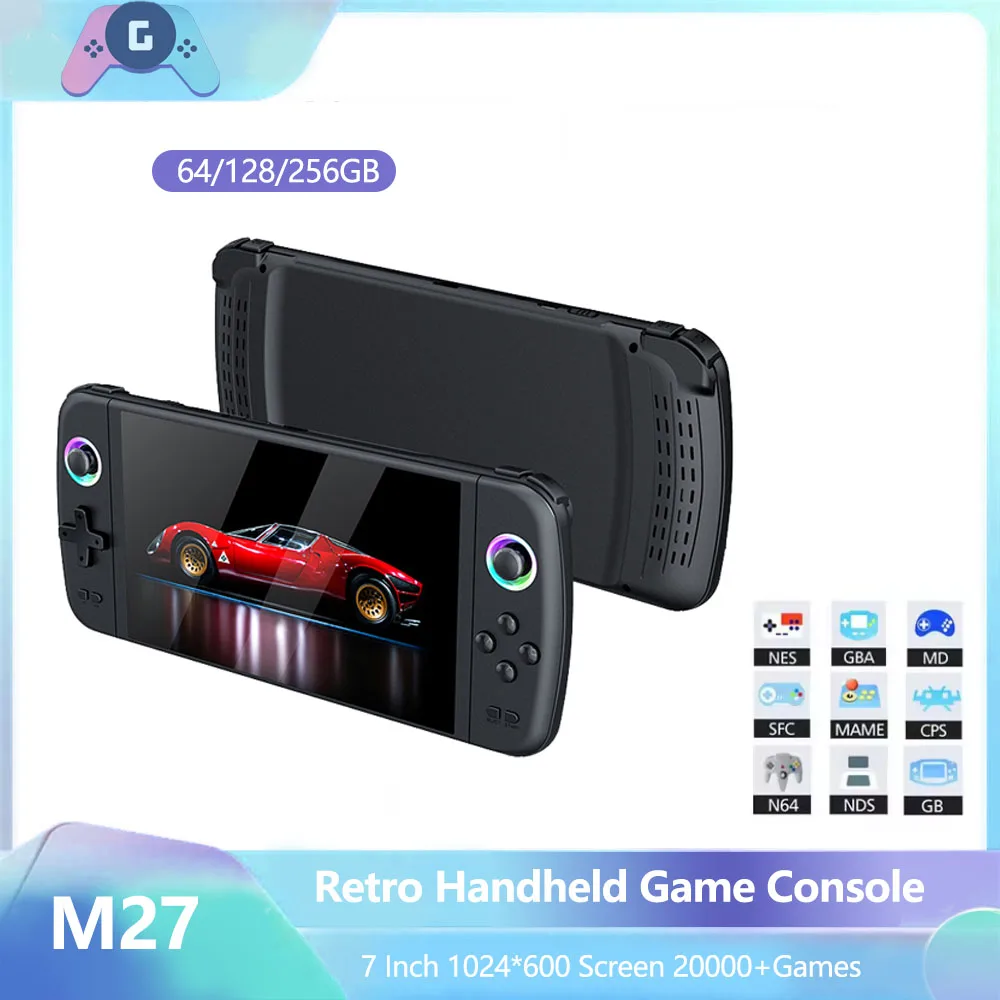 

M27 Handheld Game Console 7.0 Inch Big Screen 64GB 20000+Games Portable Pocket Retro Handheld Video Game Console LINUX