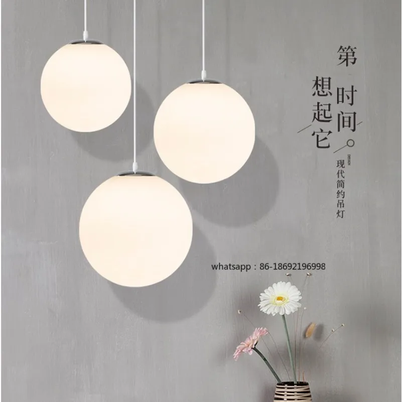 Creative Restaurant Light Staircase Personalized Fashion Clothing Store Simple Single Head White Bubble Round Spherical Glass
