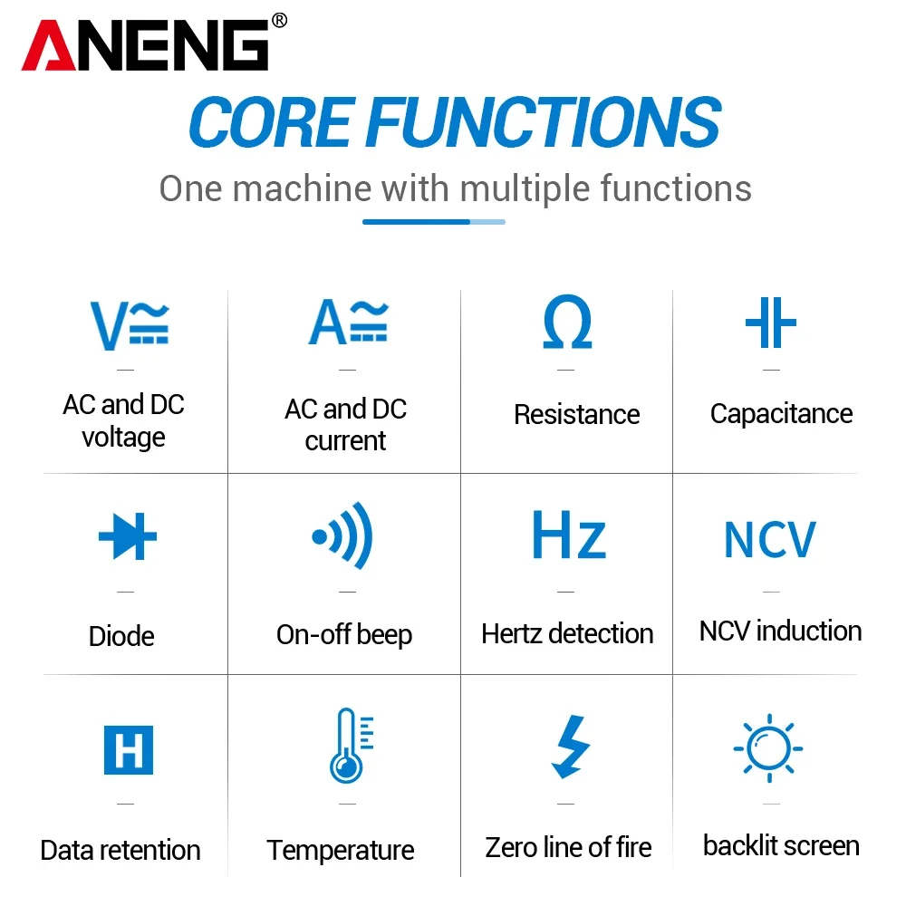 ANENG ST194 6000 Count Digital True RMS Multimeter Clamp Meter DC/AC Current Clamp Voltage Car Tester Hz Capacitance Ohm Tool